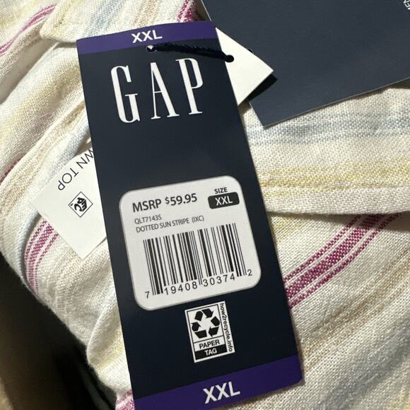 Gap Women’s Lightweight Long Sleeve Collared Linen Button Down Top Size XXL - Picture 4 of 4